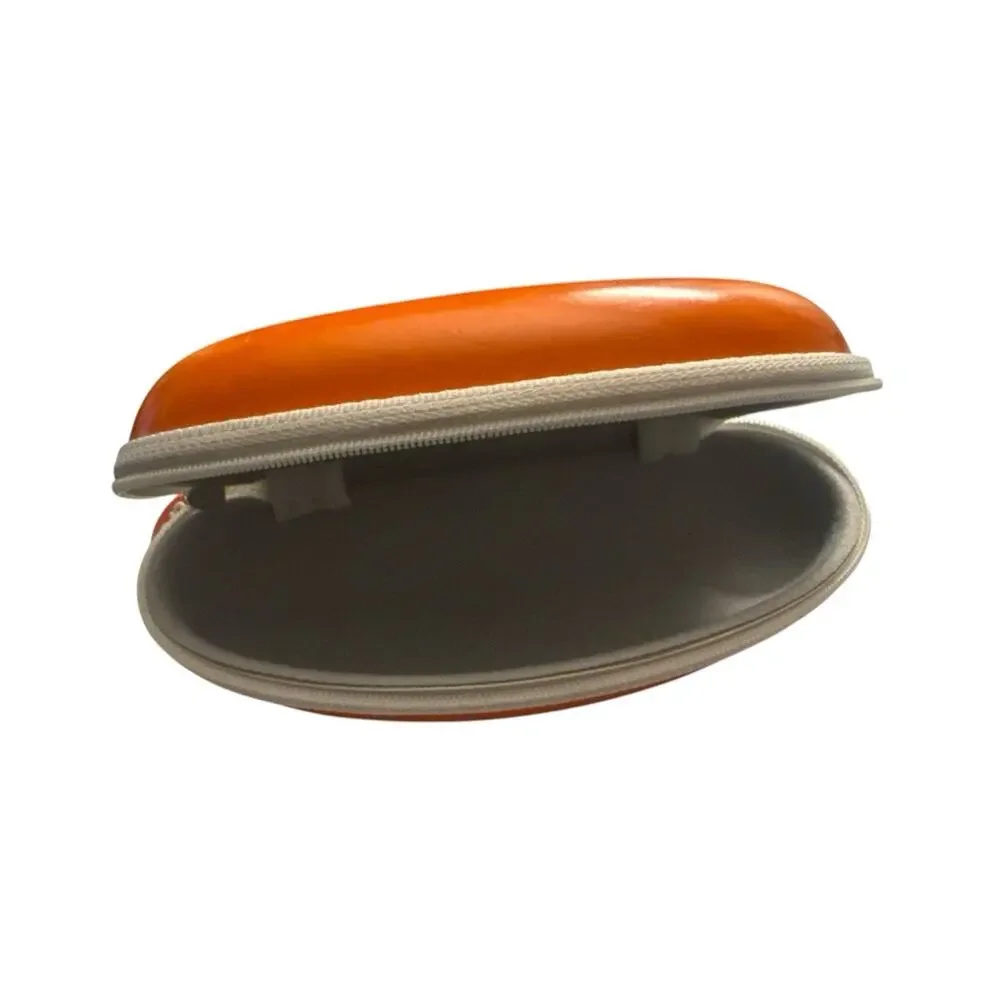 Crocs Eyeglass Sunglasses Case Soft Clamshell Orange White Zipper 6”